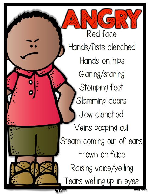 cartoon illustrating angry boy with red face
