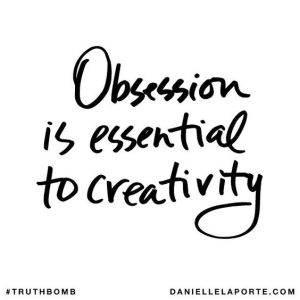 obsession quote in black writing on white card