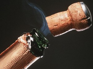 champagne cork popping