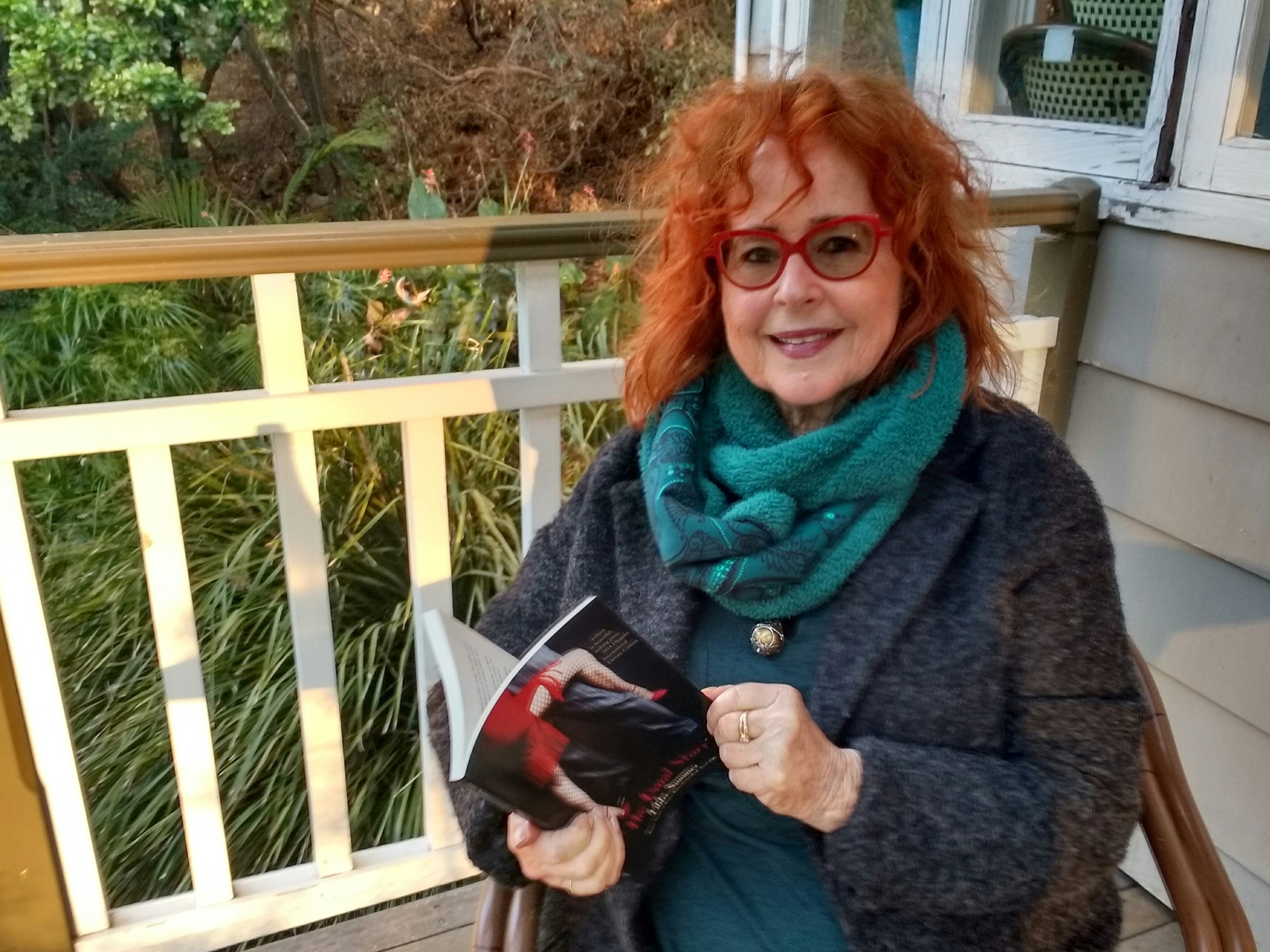 Libby Sommer with The Usual Story book