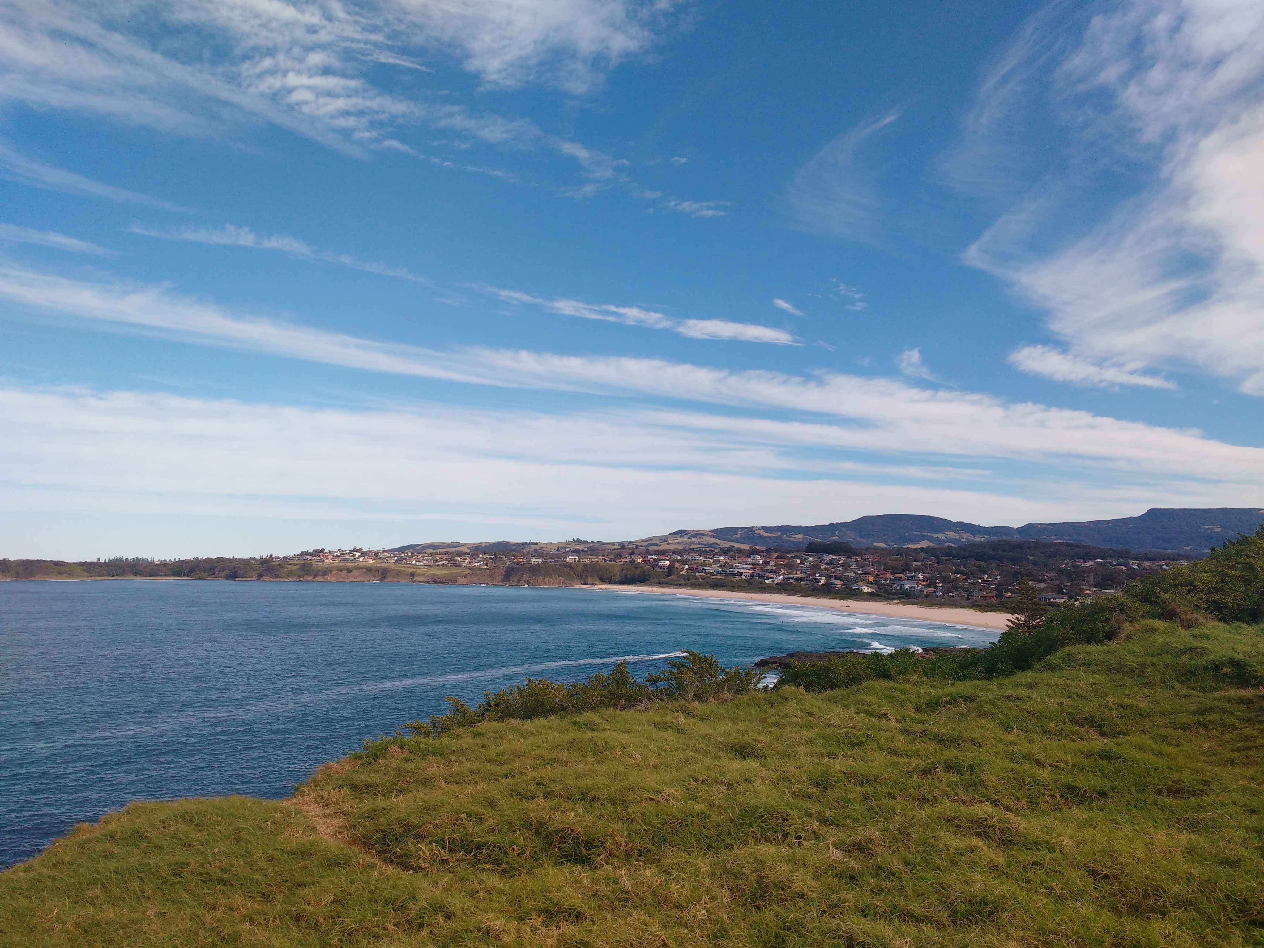 land, sea and sky at seaside town of Kiama