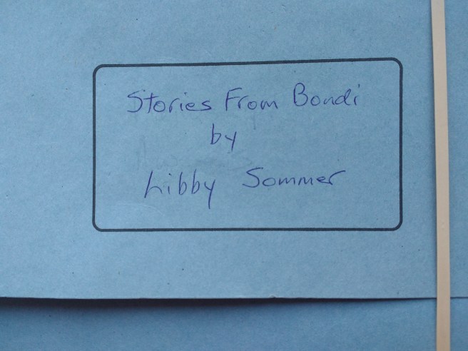 blue manila folder titled Stories From Bondi by Libby Sommer