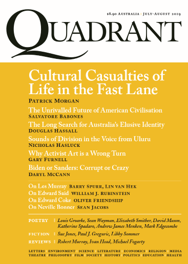 Yellow cover of Quadrant magazine July 2019